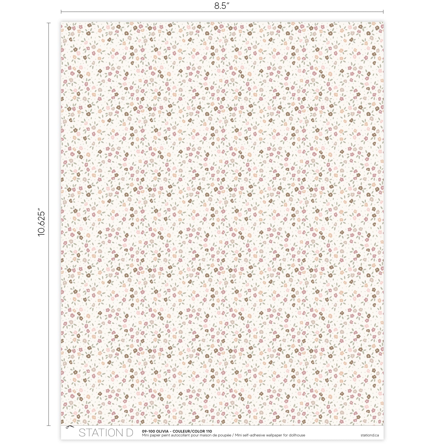 Papier peint pour maison de poupée - Olivia