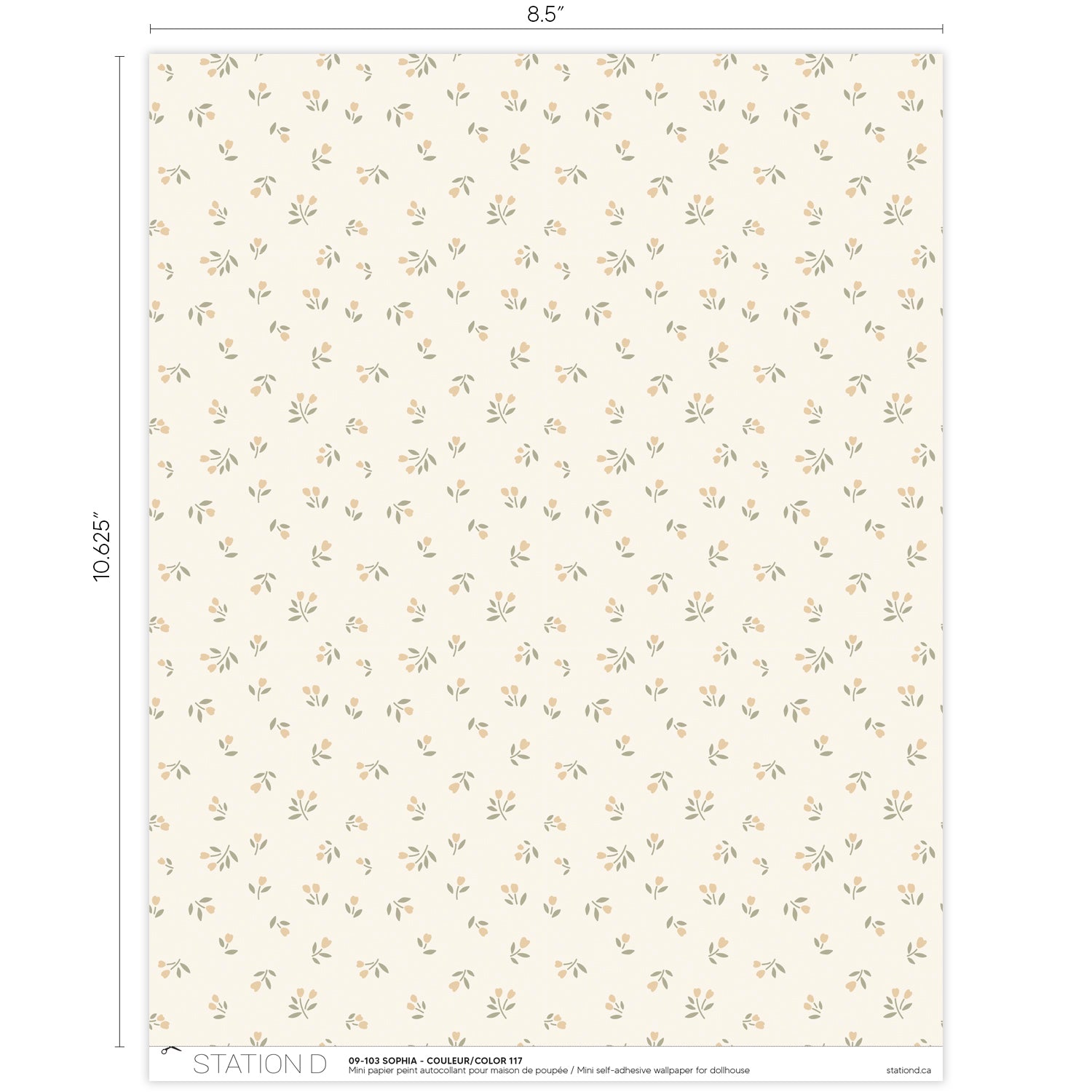 Papier peint pour maison de poupée - Sophia
