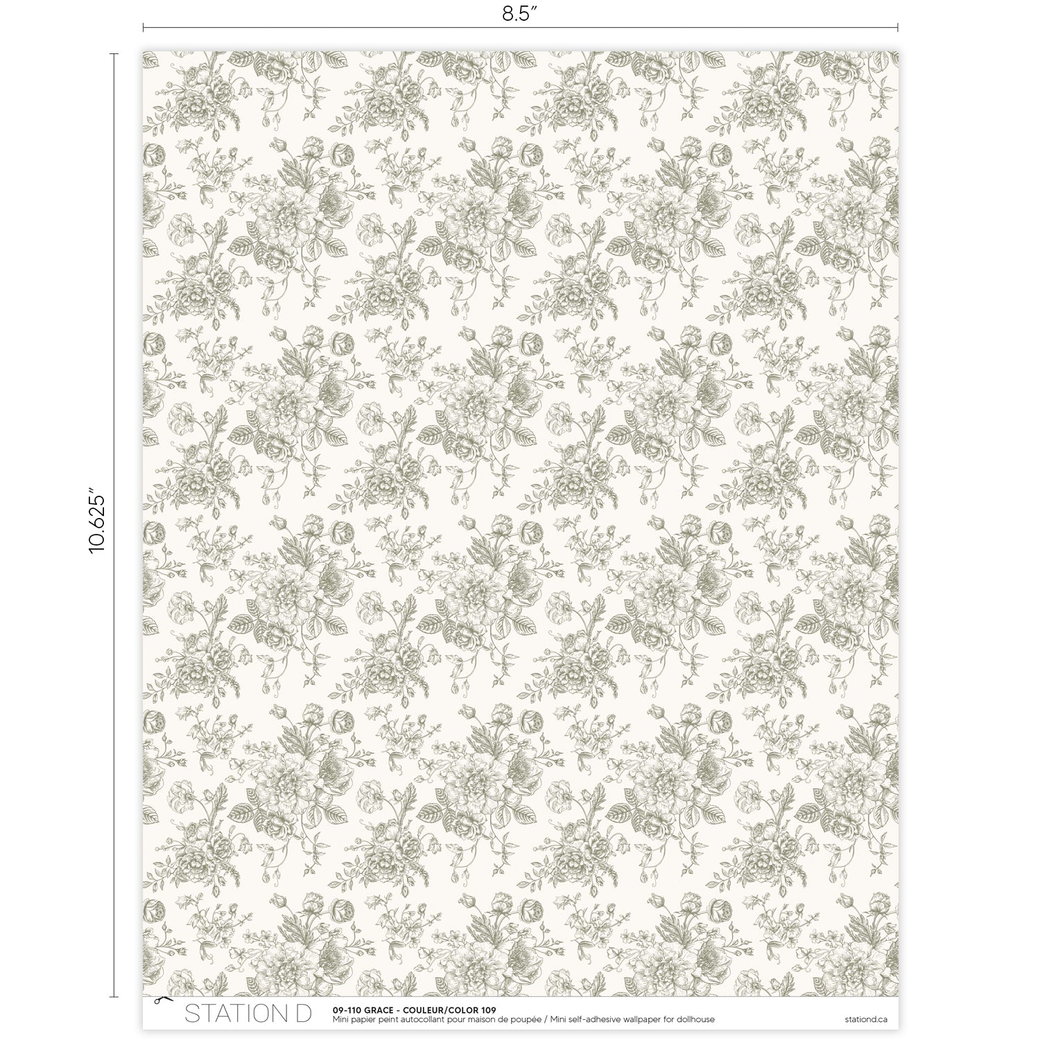 Papier peint pour maison de poupée - Grace