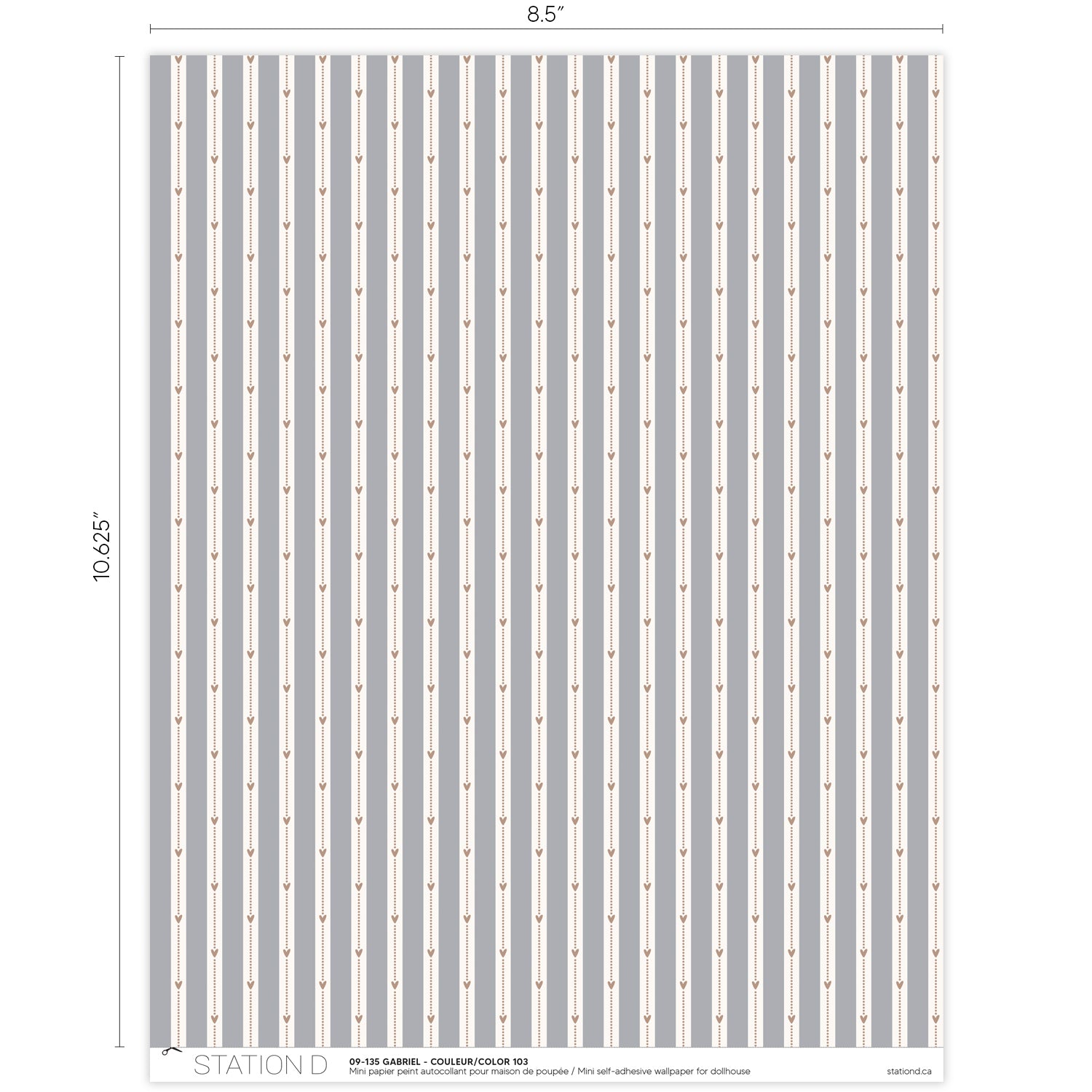 Papier peint pour maison de poupée - Gabriel