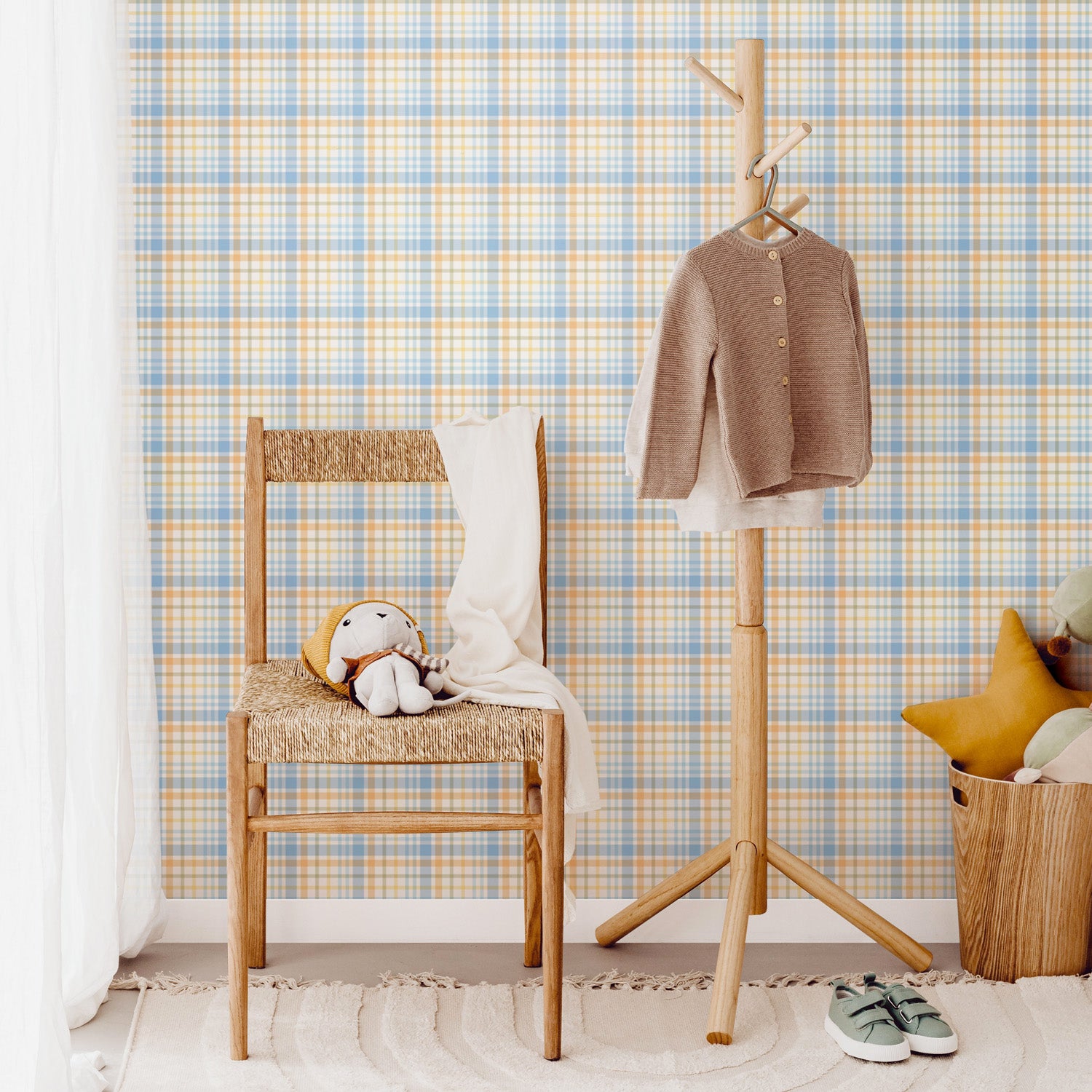 Yellow Plaid Wallpaper