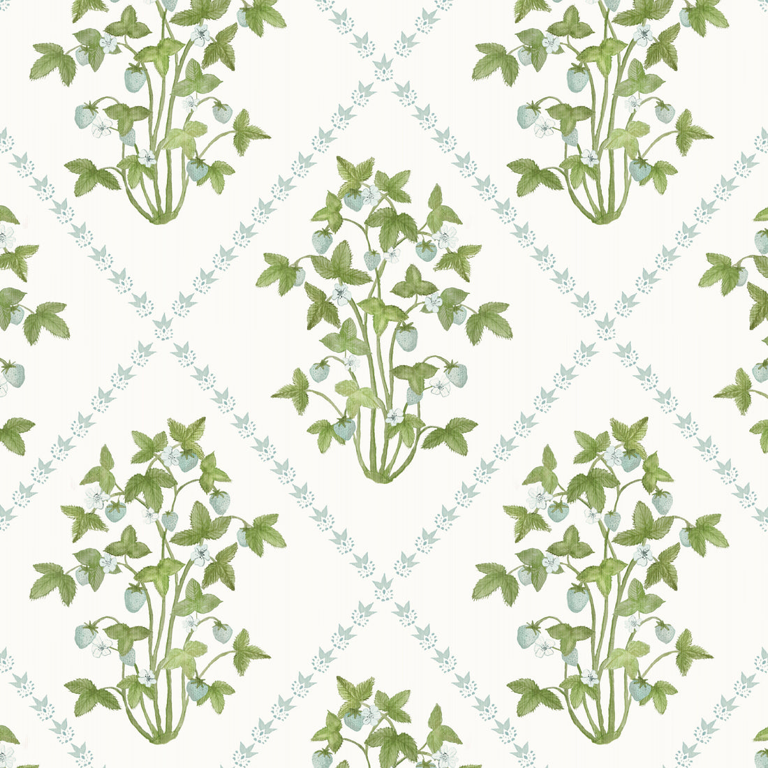 Wallpaper Strawberry Trellis by Danika Herrick