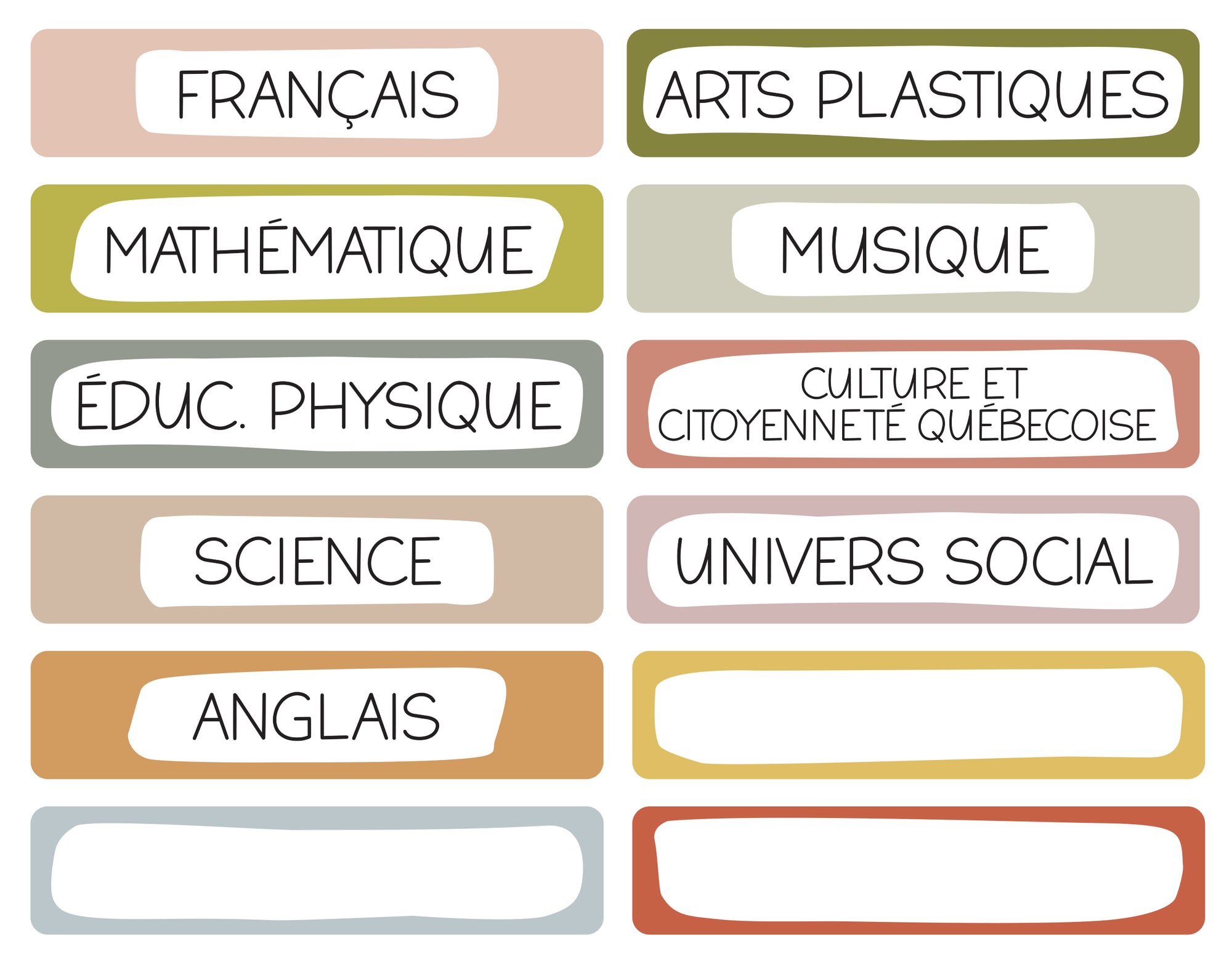 Autocollants muraux Les Matières