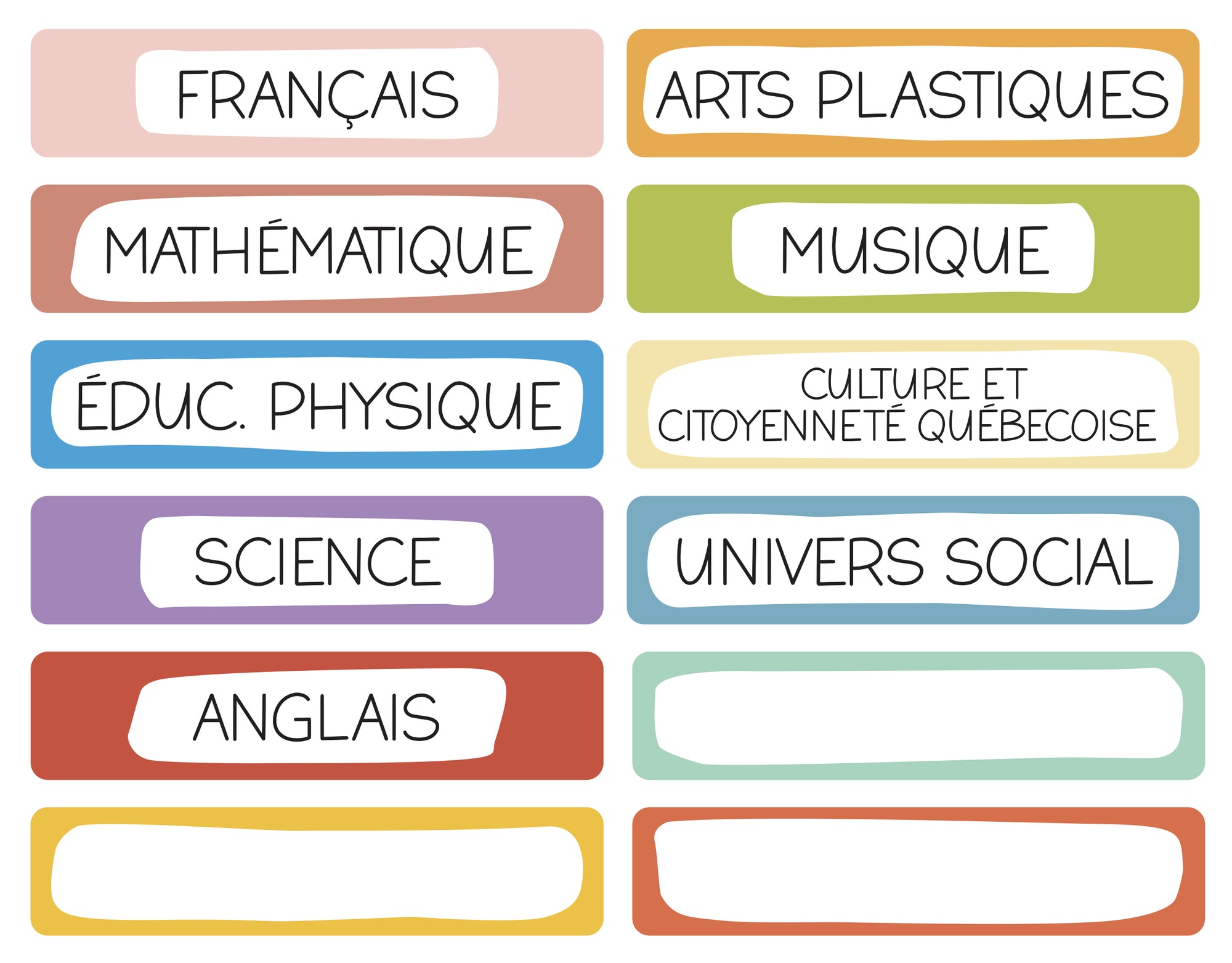 Autocollants muraux Les Matières