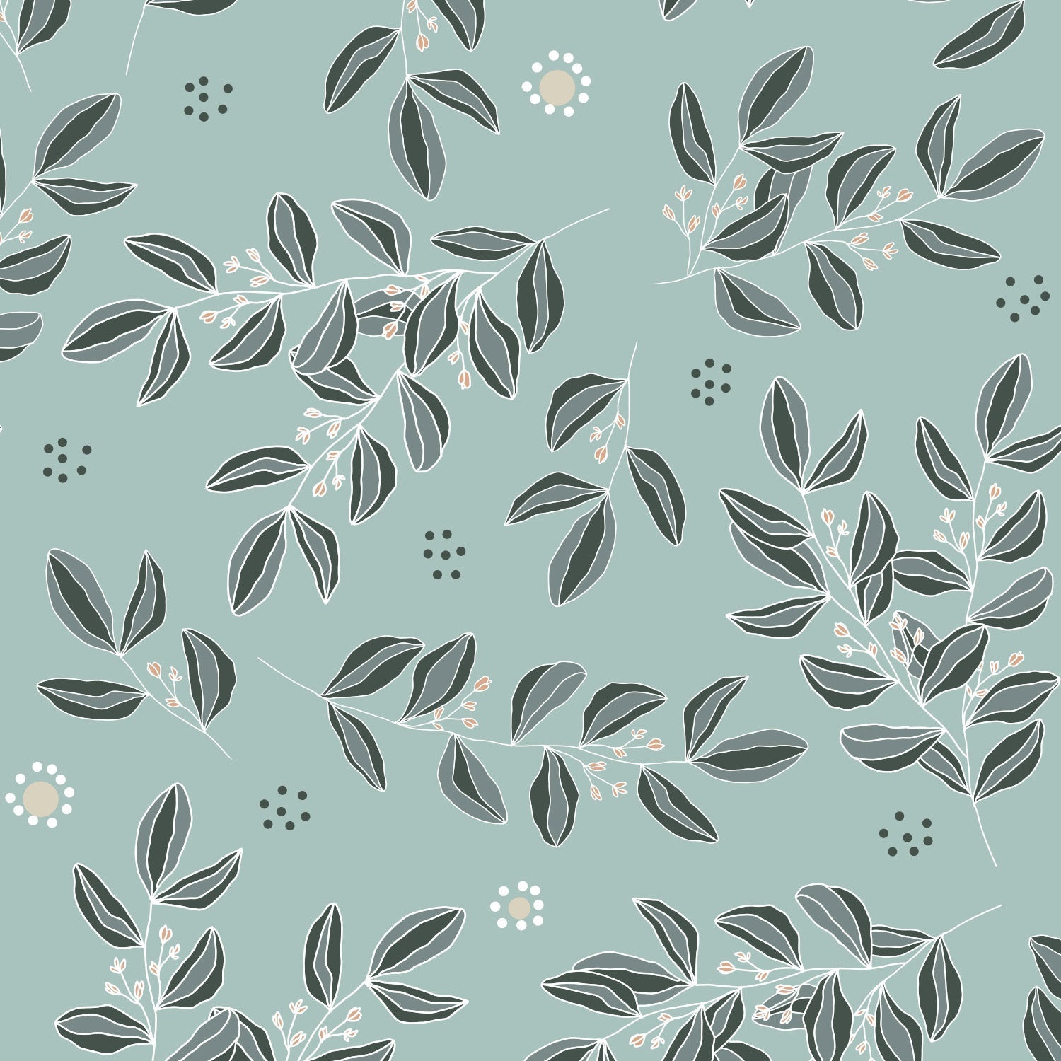 Murale Feuilles en fleurs par Natasha Prévost