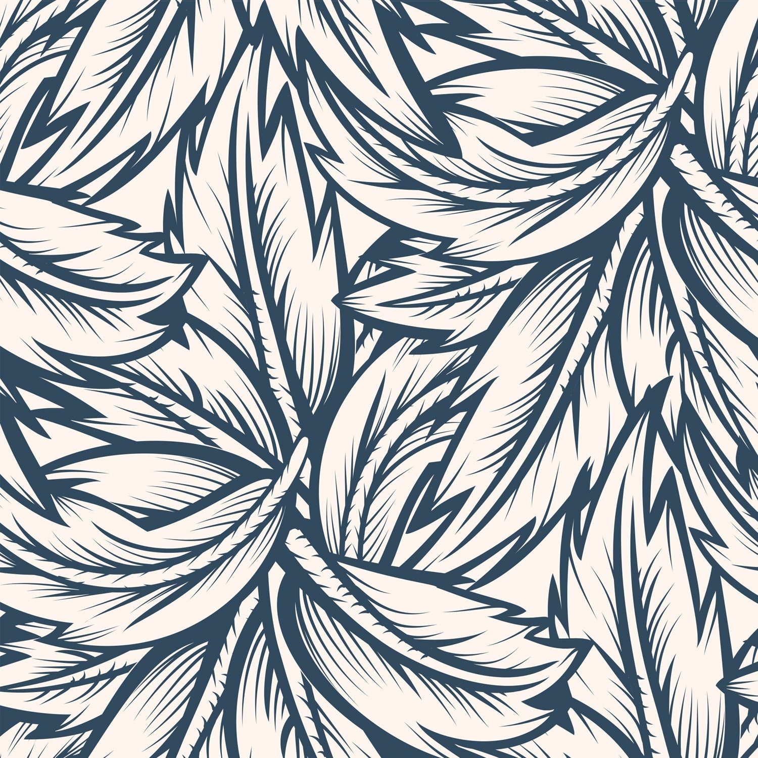 Murale Retro Leaves