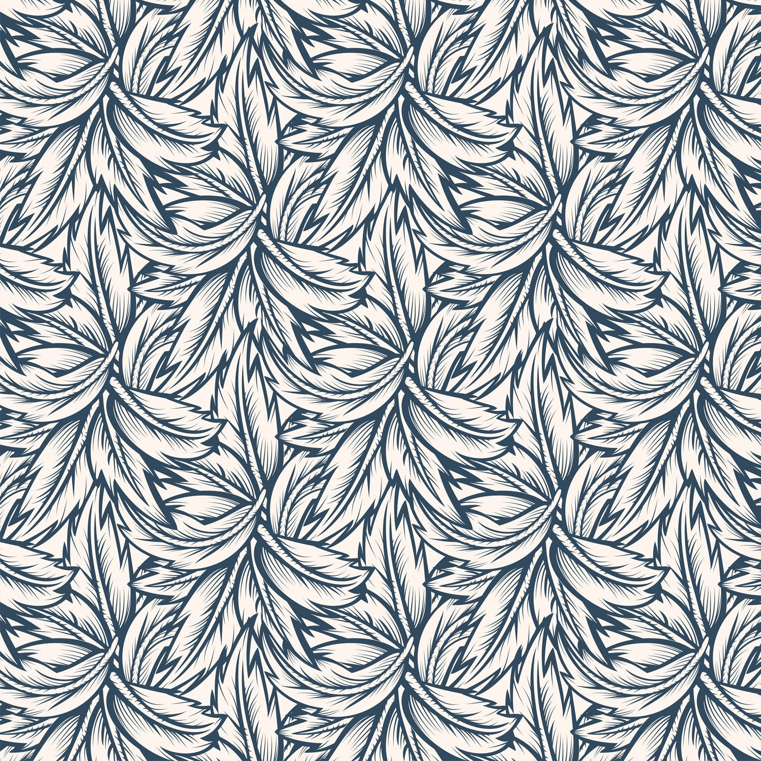 Murale Retro Leaves