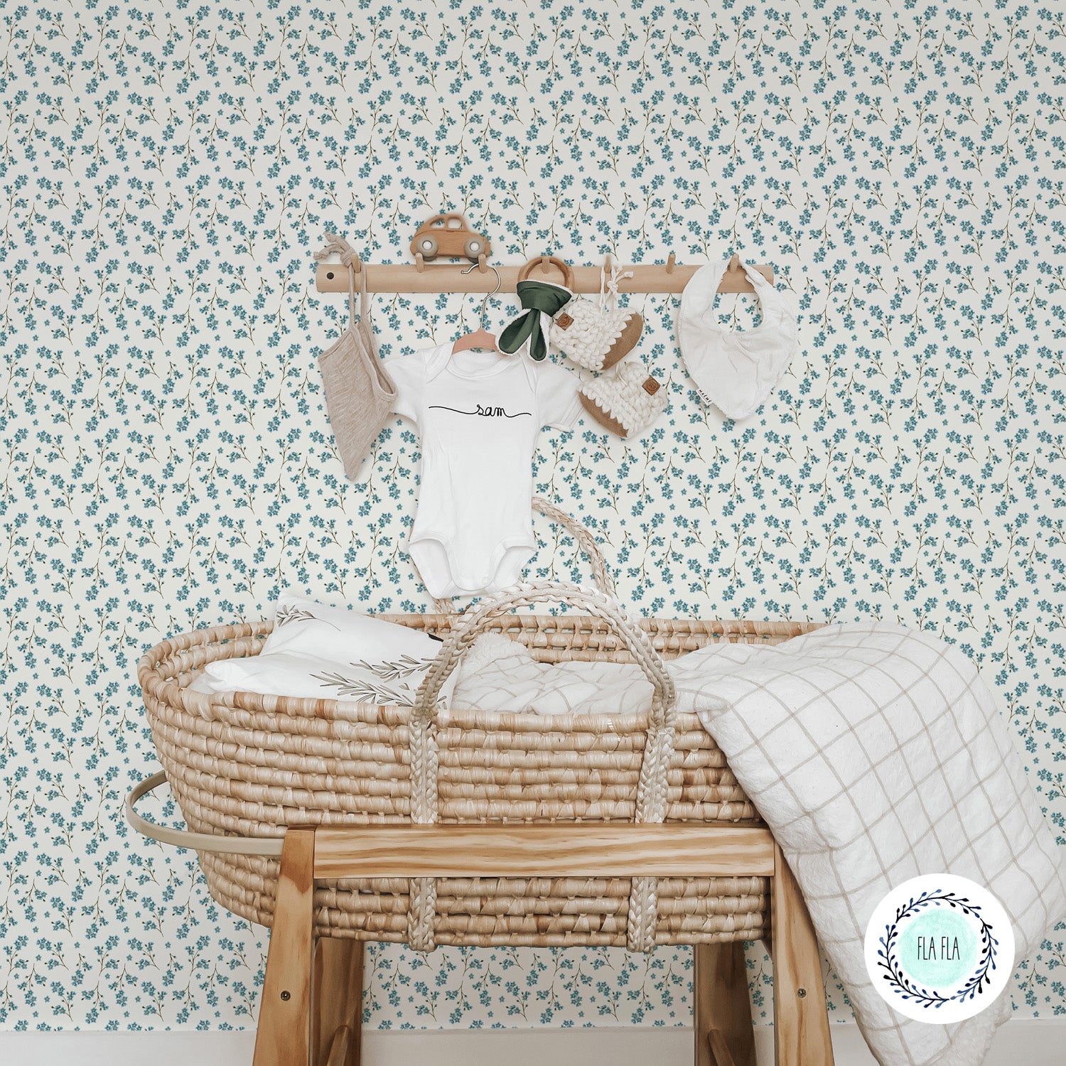 Papier peint Myosotis par Fla Fla Design