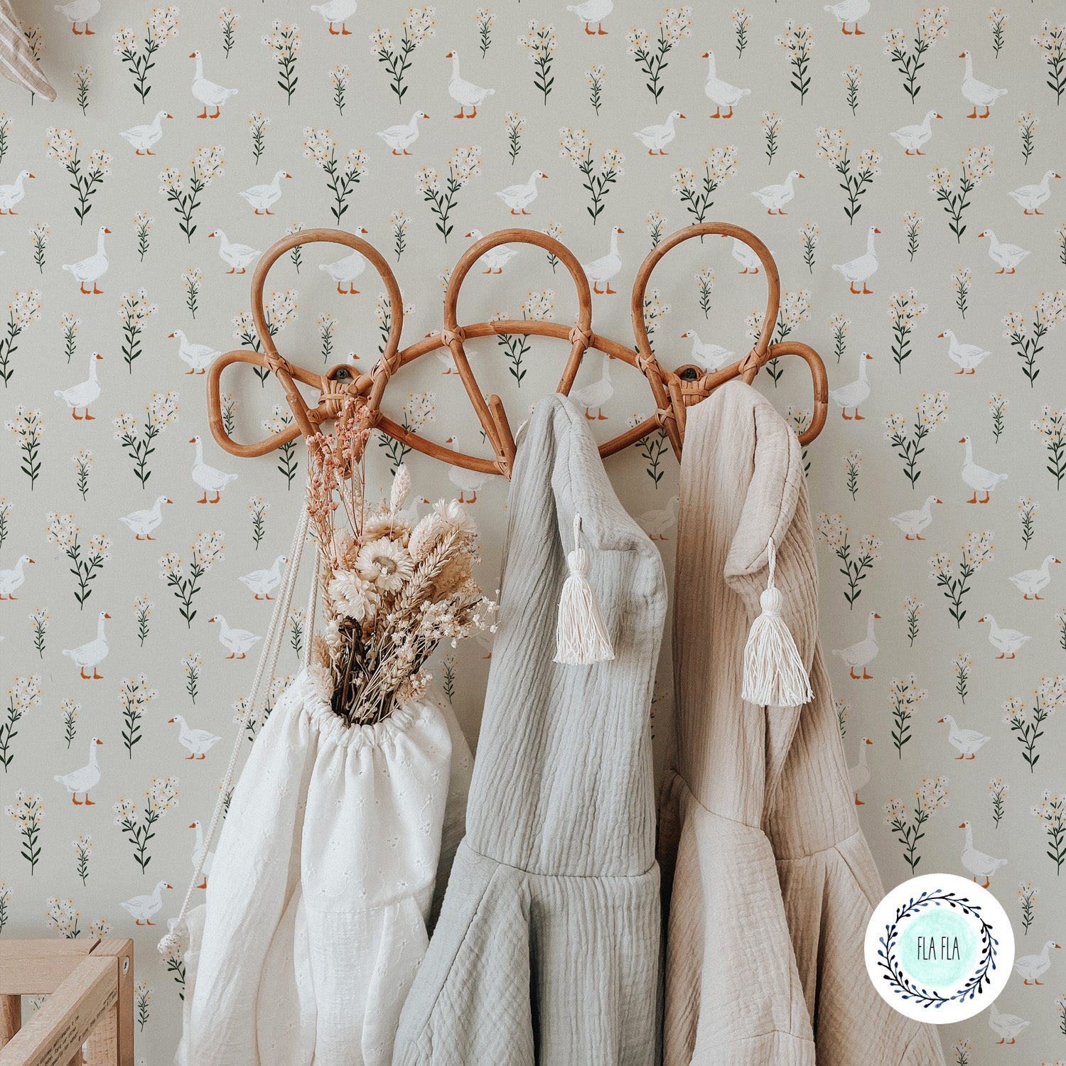 Wallpaper Sweet Geese by Fla Fla Design