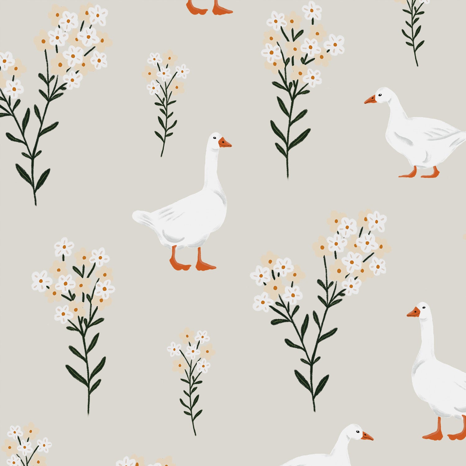 Wallpaper Sweet Geese by Fla Fla Design