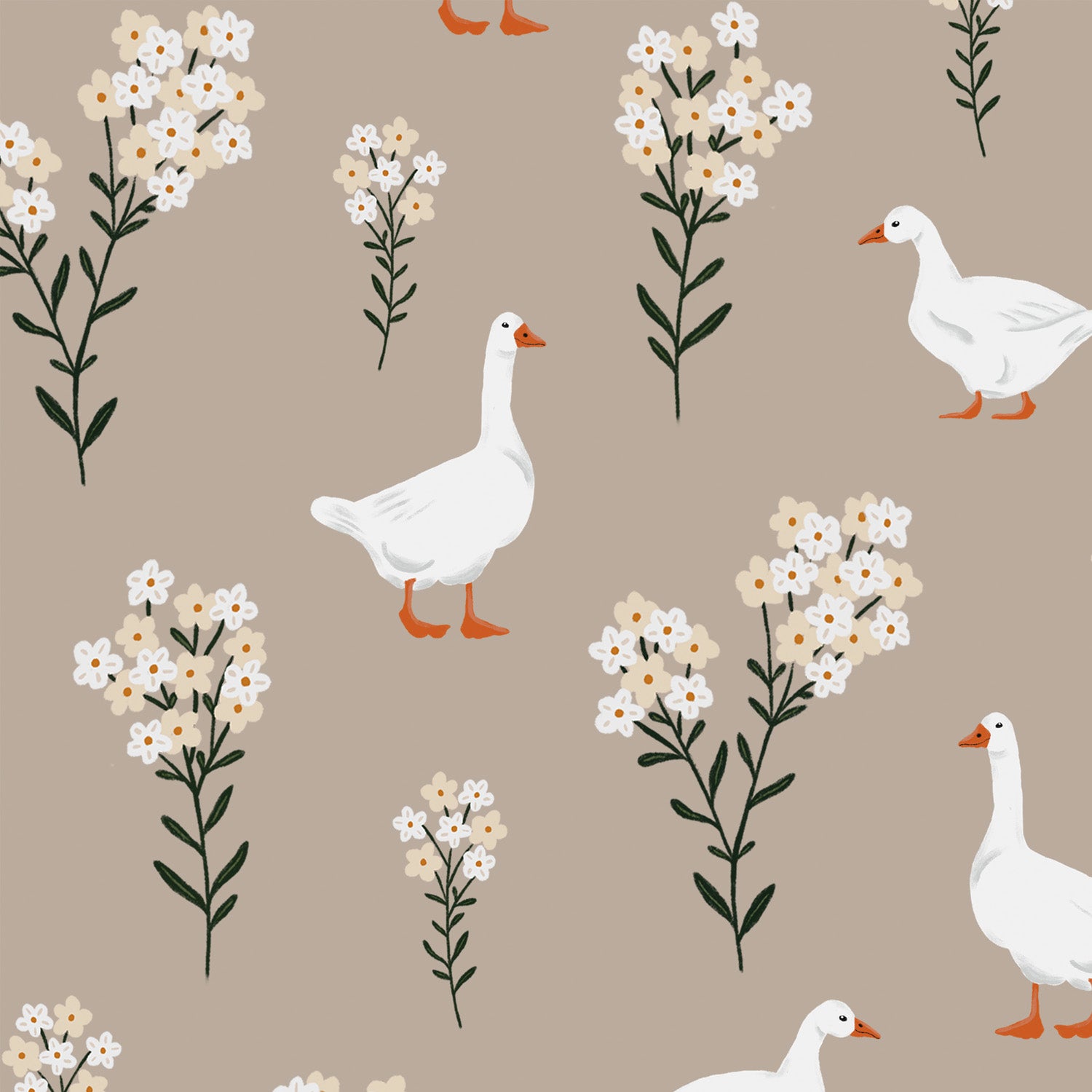 Wallpaper Sweet Geese by Fla Fla Design