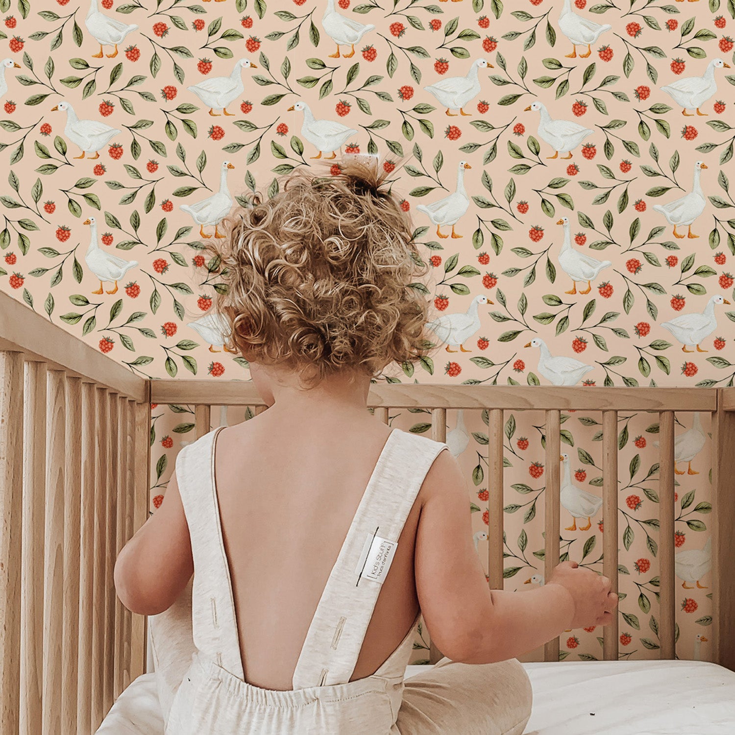 Papier peint Oies Blanches par Fla Fla Design