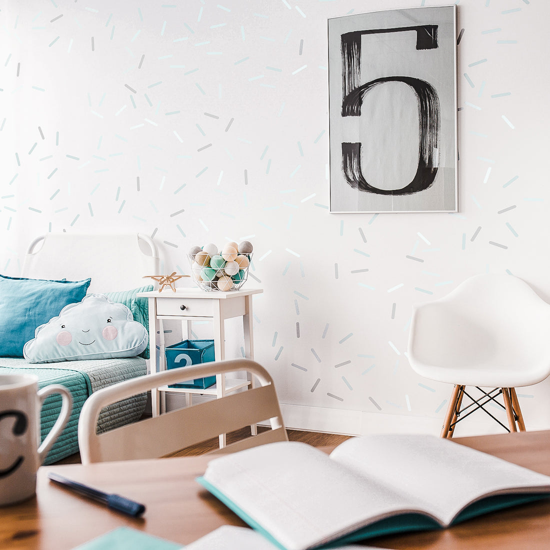 Wall Decals Blue Confetti